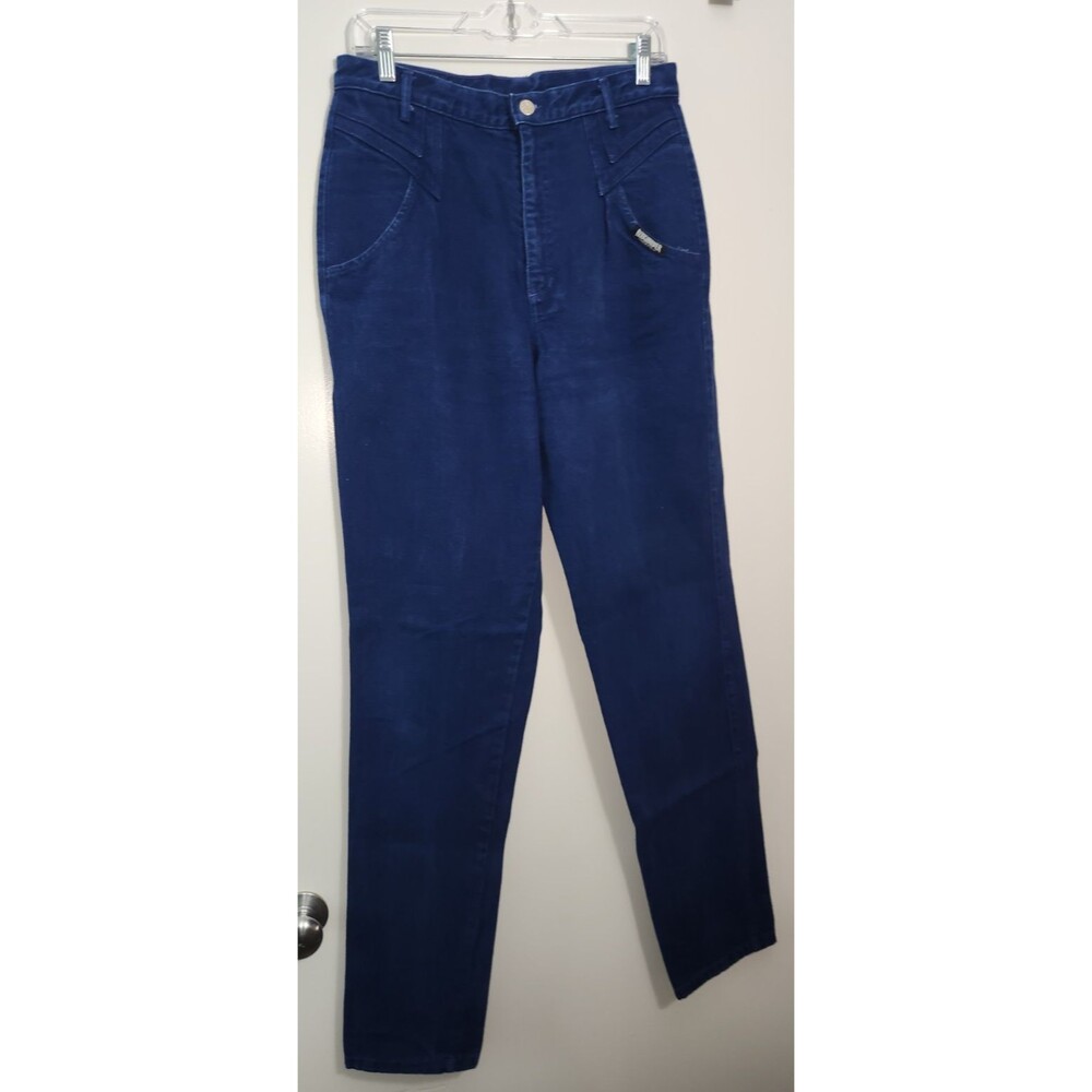 Roughriders Womens Sz 13/14 x 36 Tall Western Jeans Blue Cotton Rodeo Cowboy